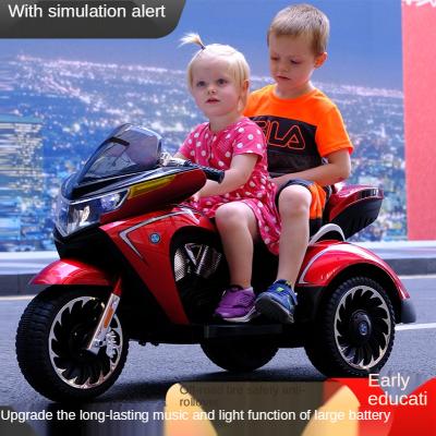 China Ride on New Cool Toy Motorcycle Family e Toy Boy's Electric Children's Car Neutral Drive Double One Month Brinquedo Paint YellowGaroto Novo for sale