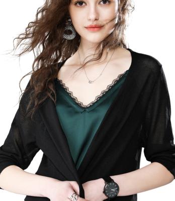 China 2022 new spring Anti-wrinkle simple thin loose three-quarter sleeve 9 color casual women long knit UV protection cardigan for sale