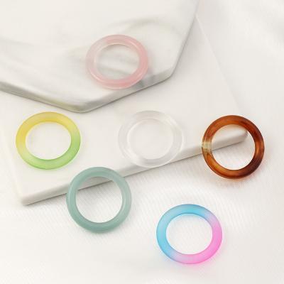 China OUYE 2021 Series Cute Acrylic Rings Fashion Resin Colorful Cute Resin Ring Set Jewelry Wholesale Acrylic Ring For Women for sale