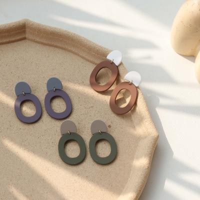 China 2021 OUYE CLASSIC cute summer clay earrings fashion women earrings wholesale jewelry acrylic earrings handmade colorful acrylic jewelry for sale