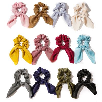 China OUYE Fashion Colorful Hair Scrunchies Bow Ties Designer Wholesale Korean Women Hair Accessories Summer Colorful Tie Hair Rope for sale