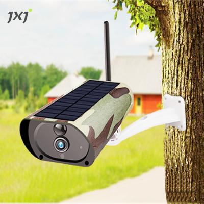 China NIGHT VISION JXJ Customized Restaurant Fast Food Chains Camouflage Color Sim 4G Wifi IP Ptz Spy Low Power PIR Batteries With Solar Camera for sale