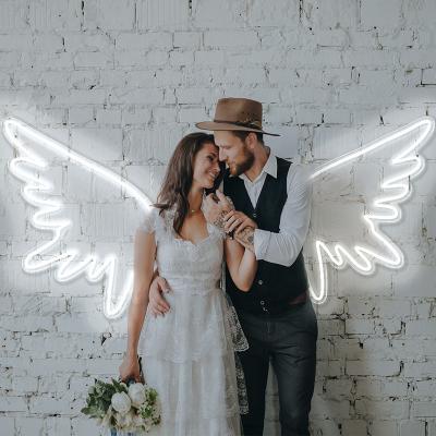 China Wholesale Easy Install Party Wedding Neon Signs, Custom Size Angel Wings Light Up Neon Sign Decoration for sale