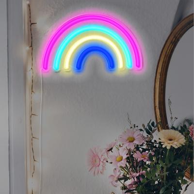 China Easy installation silicone material neon light personal customized letter, shoe/rainbow neon signs wholesale for sale