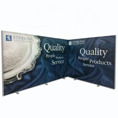 China Exhibition Display Stand Advertising Backlit Double Sided Fabric LED Light Box Textile Backdrop Exhibition Stands for sale