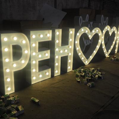 China Buildings Led Open Letter Bulb Sign Lamps Wedding Signs Love Letters for sale