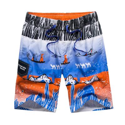 China New Summer Style Men's Loose Cotton Beach Anti-Wrinkle Shorts Personalized Print Beach Vacation Five-cent Pants for sale