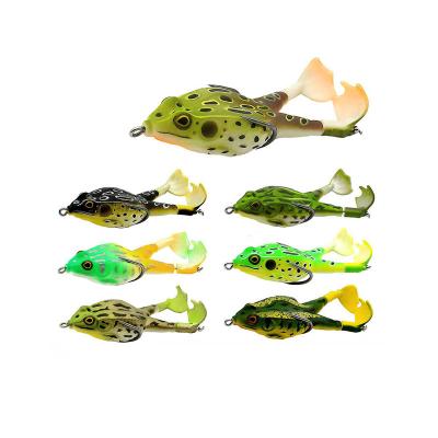 China New 13g 10cm Durable Big Lie Plopper Fishing Lure Rotating Soft Frog Rotating Soft Tail Floating Bait With Hook for sale