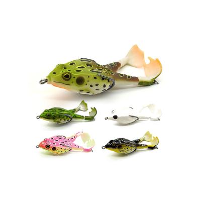 China New Durable Perfect 13.7g 90mm Snap Lure Frog Artificial Soft Plastic Fishing Bait With Rotating Feet for sale