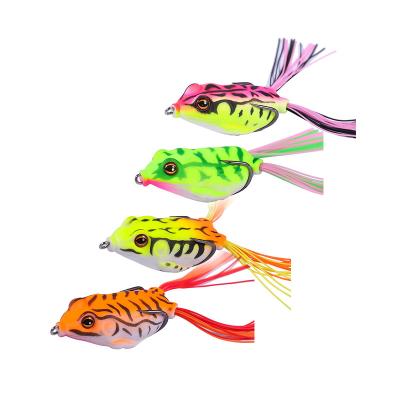 China New Arrivals Durable 6g 9g 12g 30 Colors Ray Frog Fishing Lure Jumping Plastic Soft Bass Bait Saltwater for sale