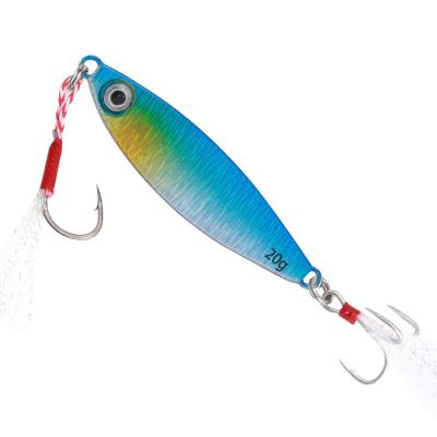 China Manufacturing Plant Jig Slow Throw Away Durable Multicolor Vertical Throw Metal Fishing Casting Bait With Double Hooks for sale