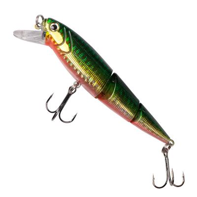 China Durable Newcomers Simulated Lure Multi Joint Downhill Artificial Hard Minnow With Barb Treble Hook for sale