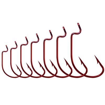 China High Carbon Steel Fishhooks 2# - Copper Alloy 5/0# Crank Hook For Soft Worm Bait Crankbait Fishing Accessories for sale