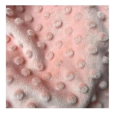 China Soft Newborn Sherpa Memory Shear Warm 100% Polyester Minky Dot Fabric For Baby Blanket for sale