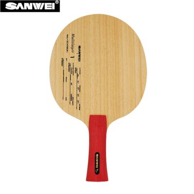 China Professional High Quality Ping Pang Bat Table Tennis Paddle Racket SANWEI 1 259*150mm Multilayer Ping Pong Racket for sale