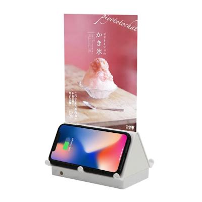 China Custom led display logo menu best selling charging station for bar cafe menu wireless charger for sale