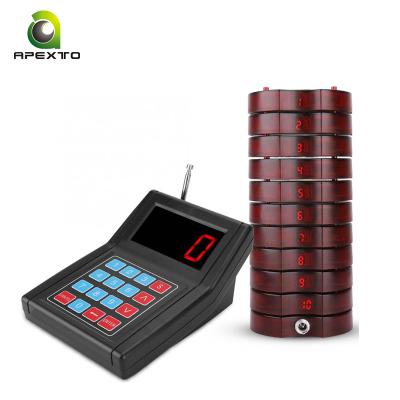 China Restaurant Pager Wireless Paging System With 10 Coaster Pager Wireless Paging System Calling System Restaurant Portable Rechargeable Ringtones Queue Number Paging for sale