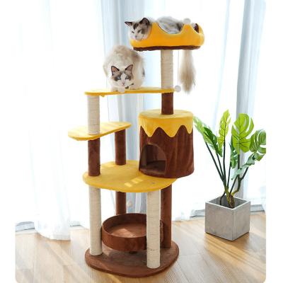 China Pet Toy Cat Climbing Column Integrated Multilayer Cat Jumping Platform Cat Climbing Stocked Frame for sale