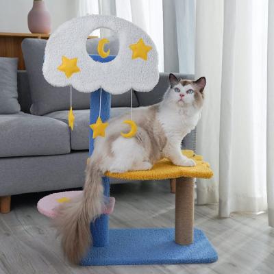 China Stocked Multi-Layer Sisal Cat Climbing Frame Pet Toys Cat Jumping Platform Cat Climbing Post Climbing Frame for sale