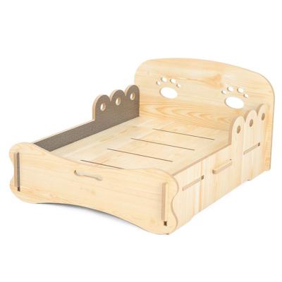 China Production Latest Fashion Breathable Professional Indoor Wooden Pet Cat Dog Wooden Bed for sale