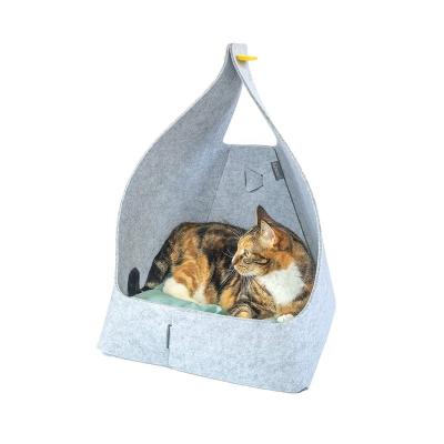 China Best Viable Selling Premium Felt Cat Bed House Design Cute Small Pet Tent Dog Bed Four Seasons Universal for sale