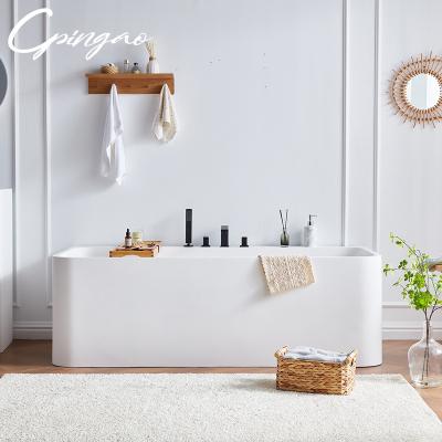 China Fashionable Acrylic Solid Surface Bathtub Durable Walk In Freestanding White Bathtub for sale