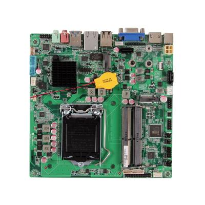 China H110 LGA1151 desktop lvds support i3 i5 i7 mini itx motherboard support 2 slim LAN DC power supply for sale