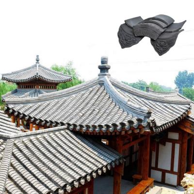 China Low Water Absorption Chinese Wooden Gazebo Unglazed Terracotta Roofing Roof Tiles for sale