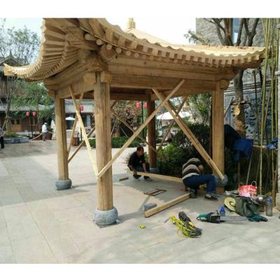 China Easily Assembled Prefab Chinese Wooden Gazebo 2.6*2.6m Garden Gazebo On Sale for sale