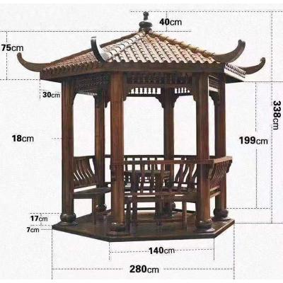 China Easily Assembled Outdoor Garden Gazebo Six Corner The Solid Pagoda Series For Wholesales Wooden Pavilion for sale