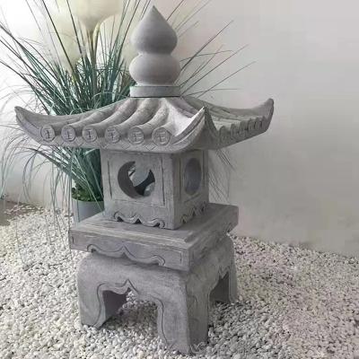 China Large Japanese Japanese Natural Stone Lanterns Granite Stone Pagoda For Outdoor Garden for sale