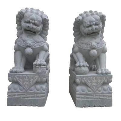 China Chinese Garden Gate Decoration Carving Marble Stone Lion Sculpture Statues Animal Chinese Style for sale