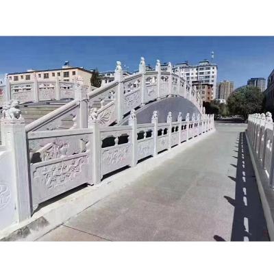 China Chinese Oriental Outdoor Bridge Ornament Craft White Marble Stone Railing Design for sale