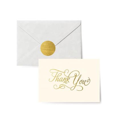 China Custom high quality white gold foil from Europe thank you notes and envelopes and stickers for sale