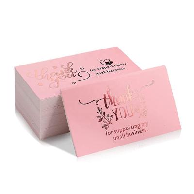 China Custom high quality rose gold foil from Europe thank you notes and and custom stickers luxury thank you card for sale