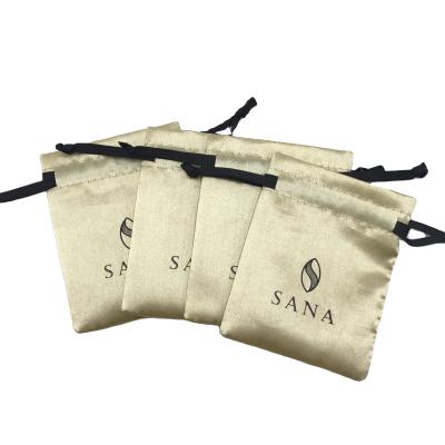 China Soft Handled Drawstring Bag Gift Bag Small Cosmetics Dust Bag Satin Dust Bag Material Custom Logo And Size for sale