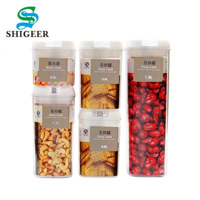 China Custom Reusable 5 Piece Freshness Preservation Set Plastic Airtight Food Storage Container for sale