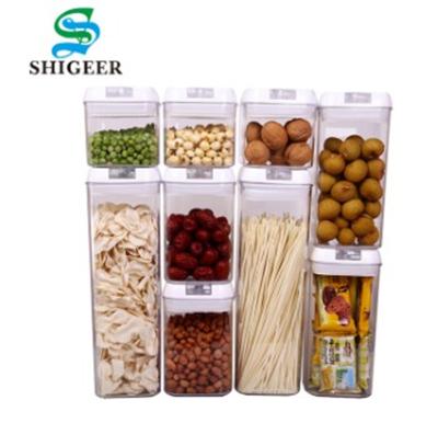 China Customized Square Type High Quality Multifunctional Food Storage Containers 9Piece Airtight Dry Freshness Preservation 2021 Set for sale