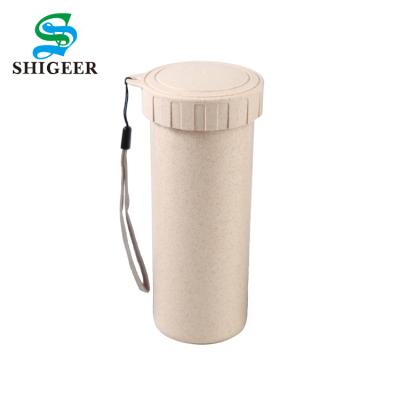 China Sustainable Super September Customized Seal Leak Proof Plastic Wheat Straw Drinking Water Bottle for sale