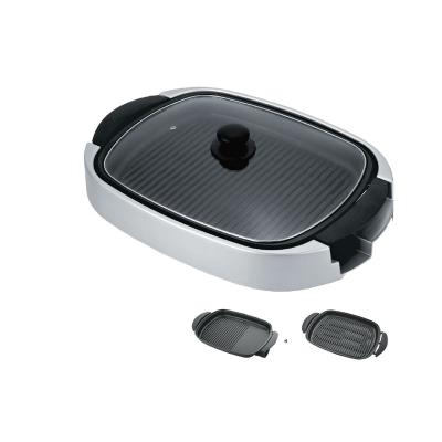 China NEW household GS detachable electric grill pan with glass cover TXG-037 for sale