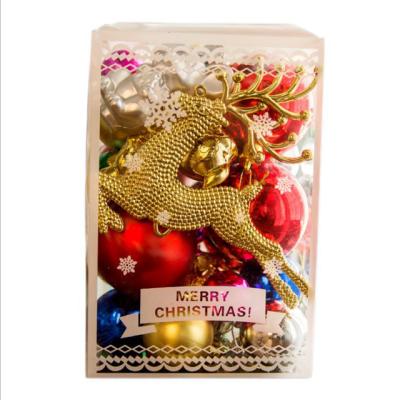 China 21159 30 Pcs Plastic Elk Christmas Ball Luminous Window Decoration Hanging Ball Christmas Tree Pendant for sale