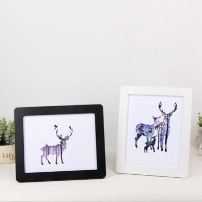 China Vintage 21115 High Density Board Black White Minimalist 10 Inch Wall Picture Frame Oil Painting Frame for sale