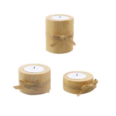 China 2182 3 PCS Succulent Flower Pot Retro Crafts Ornaments Rural Pine Wood Candle Holder for sale