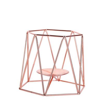 China 2183 Nordic luxury simple iron candle holder modern INS home decoration candle cups for sale