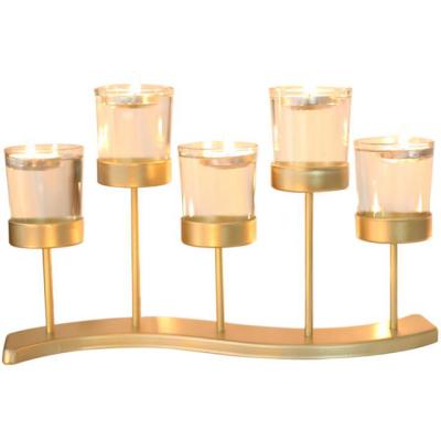 China Simplicity 2186 Modern Iron Craft Glass Candle Holder Romantic Wedding Decoration for sale