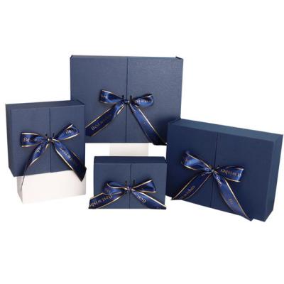 China Portable Insist Recyclable Rose Top Grade Blue Marbling Type Drawer Gift Box For Wedding Birthday Holiday for sale