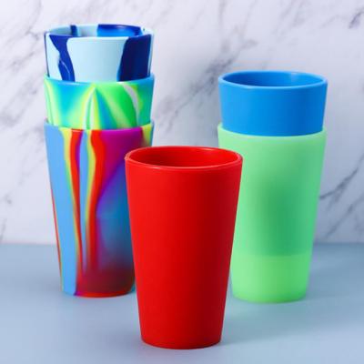 China Cheap 21175 LOGO Outdoor Portable Wine Cup Coffee Cup Custom Ambient Silicone Cups for sale