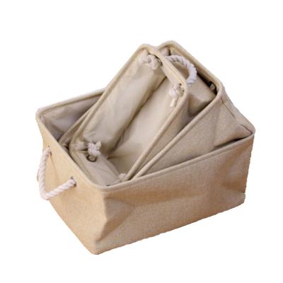 China Minimalist 21204 Jean Cotton Linen Laundry Basket Storage Times Baskets for sale