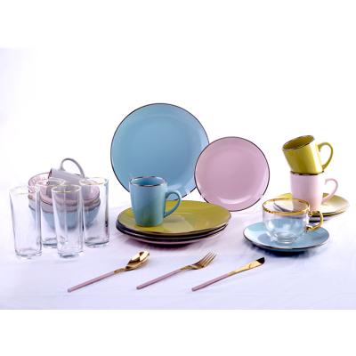 China May 2020 Viable New Arrival Color Luster Luxury Tableware Set for sale