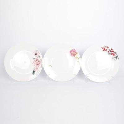 China Viable Porcelain Decal Flower Print Dinner Plate for sale